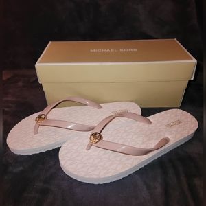 MICHAEL KORS MK FLIP FLOP STRIPE EVA SANDALS - Size 9 - DK Ballet